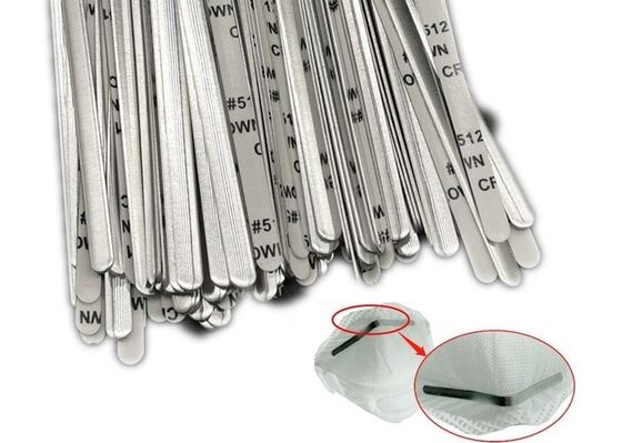 O fio de alumínio da ponte da tira do nariz da máscara para a máscara protetora recuou 5mm fixados